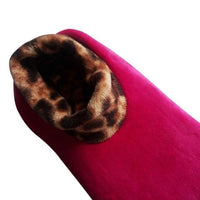 Women's Soft Bottom Plush Floor Slippers Socks / Rose Red