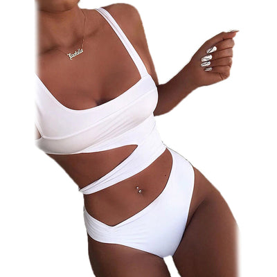 Women's Swimwear One Piece Bikini Swimsuit / White / Large