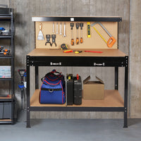 Work Benches for Garage Shop Work Station Tools Table with Peg Board and Drawers