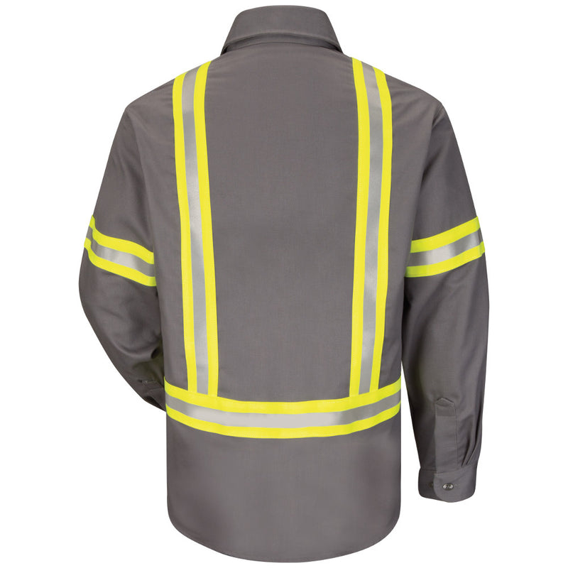 Men's Bulwark FR fire retardant Enhanced Visibility Uniform Shirt with Reflective Striping - EXCEL FR® ComforTouch® - 7 oz. - CAT 2 - SLDT