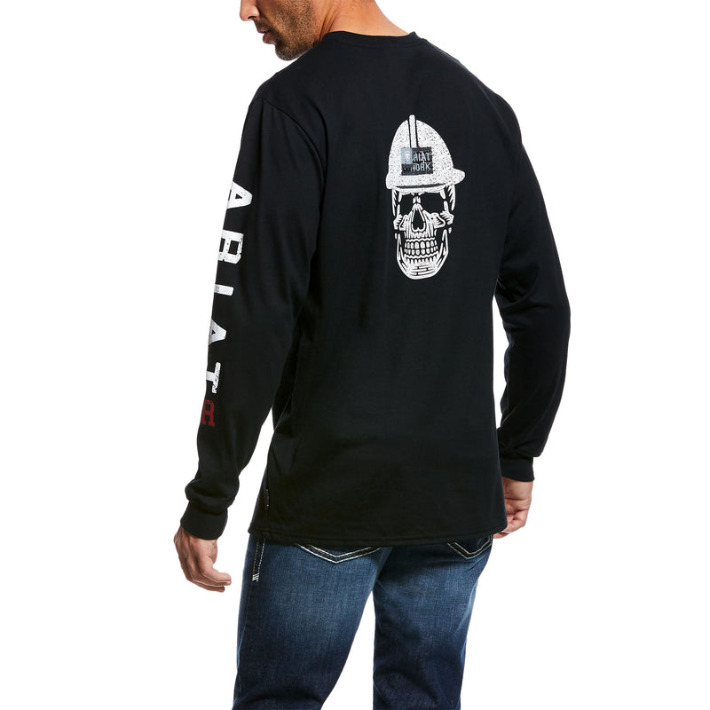 Ariat Men's FR Roughneck Skull Logo Black or Maroon T-shirt 10026434 10026435