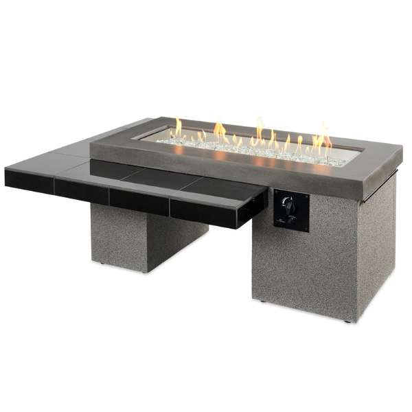 The Outdoor GreatRoom Black Uptown Linear Gas Fire Pit Table