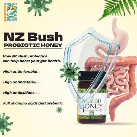nz bush, honey, radiant, probiotics