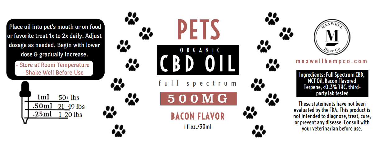 BACON FLAVOR CBD OIL FOR PETS – Maxwell Hemp Company