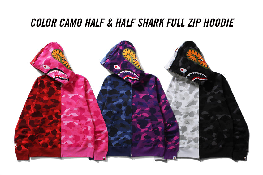 bape half shark hoodie