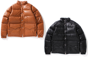 bape leather classic down jacket