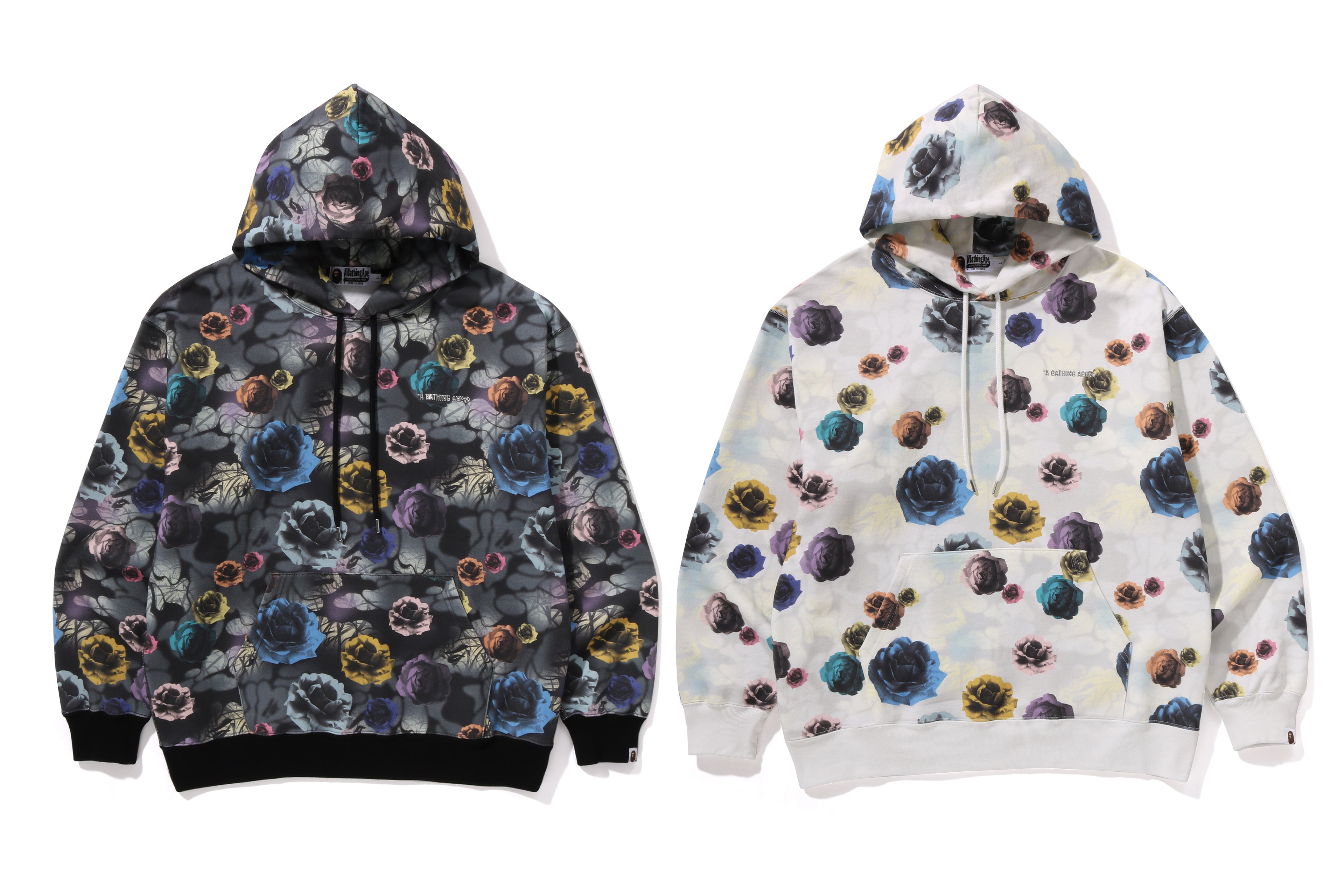 FLORAL CAMO PATTERN RELAXED FIT PULLOVER HOODIE