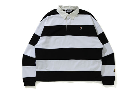 STRIPE HEAVY WEIGHT LOOSE FIT RUGBY SHIRT | bape.com