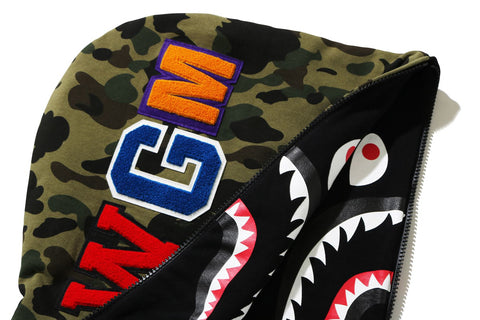 【2XL】BAPE GIANT SHARK FULL ZIP HOODIE