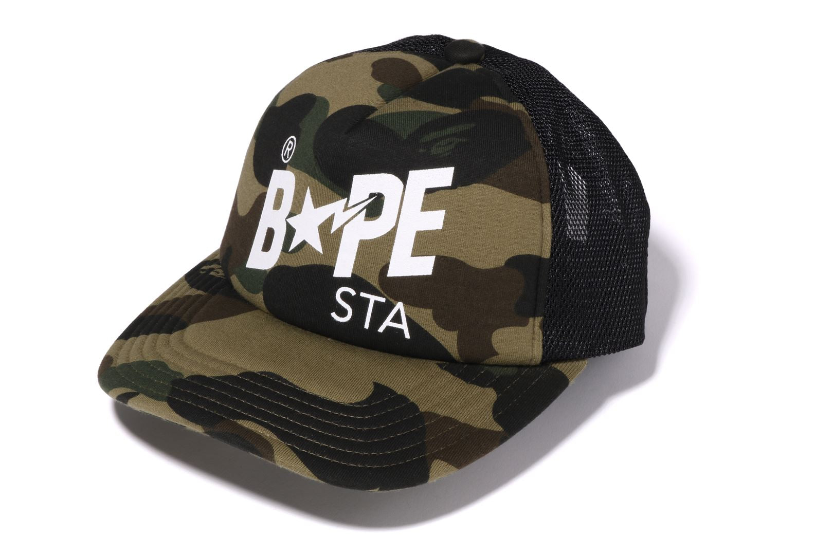 1ST CAMO BAPE STA MESH CAP