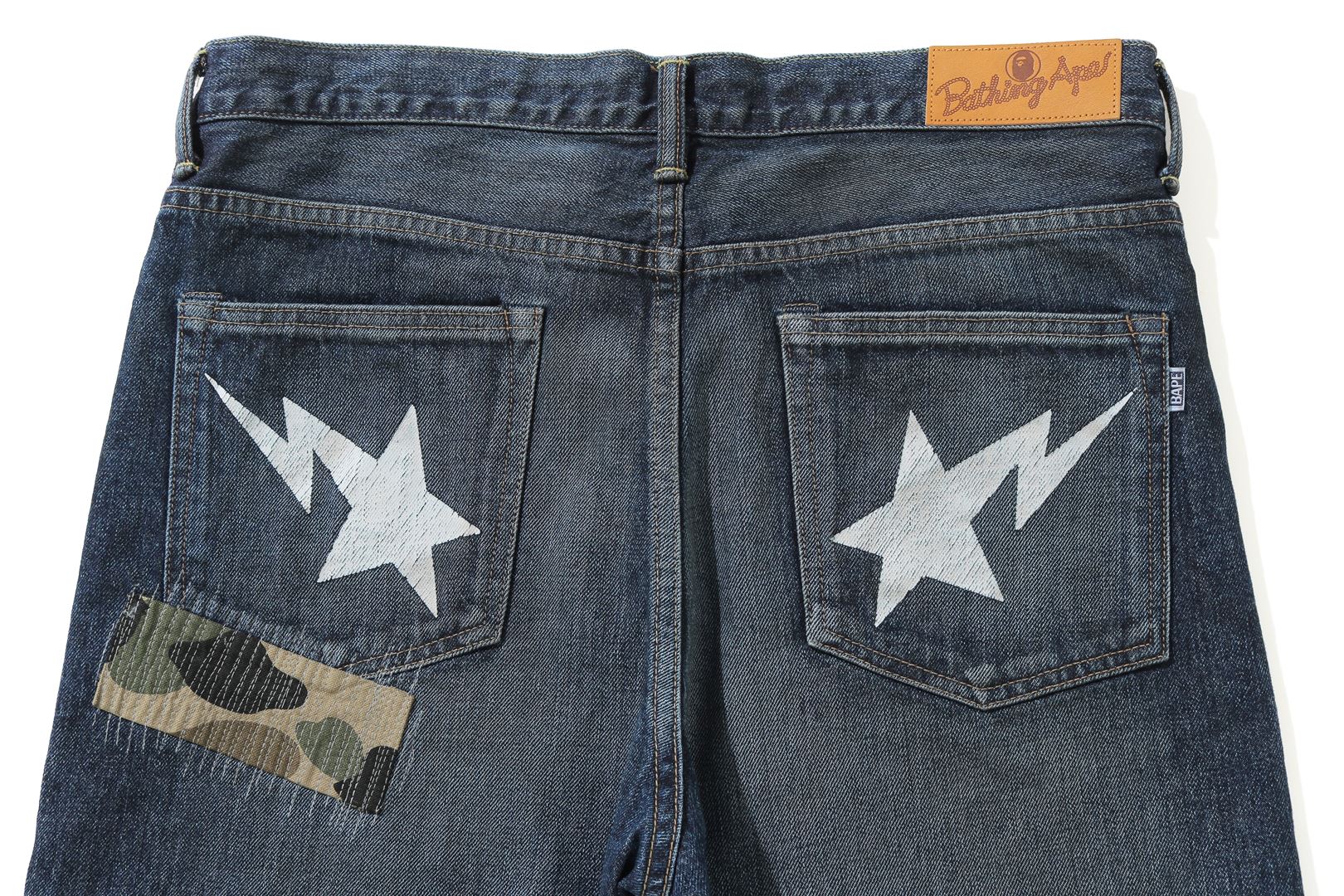 1999 TYPE-02 1ST CAMO PATCH DAMAGED DENIM PANTS