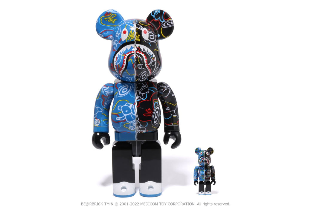 BAPE BE@RBRICK LINE CAMO SHARK 100%&400%