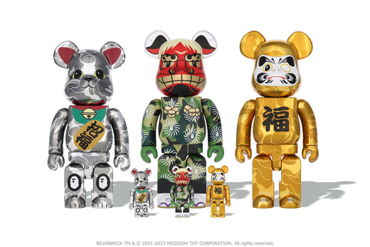 NEW YEAR BE@RBRICK MANEKINEKO SHISHIMAI DARUMA 100% & 400% | bape.com