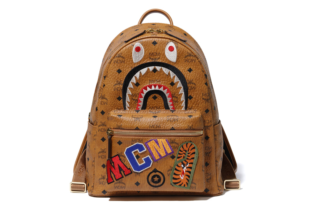 BAPE X MCM 】 SHARK STARK BACKPACK | www.paulmartinsmith.com