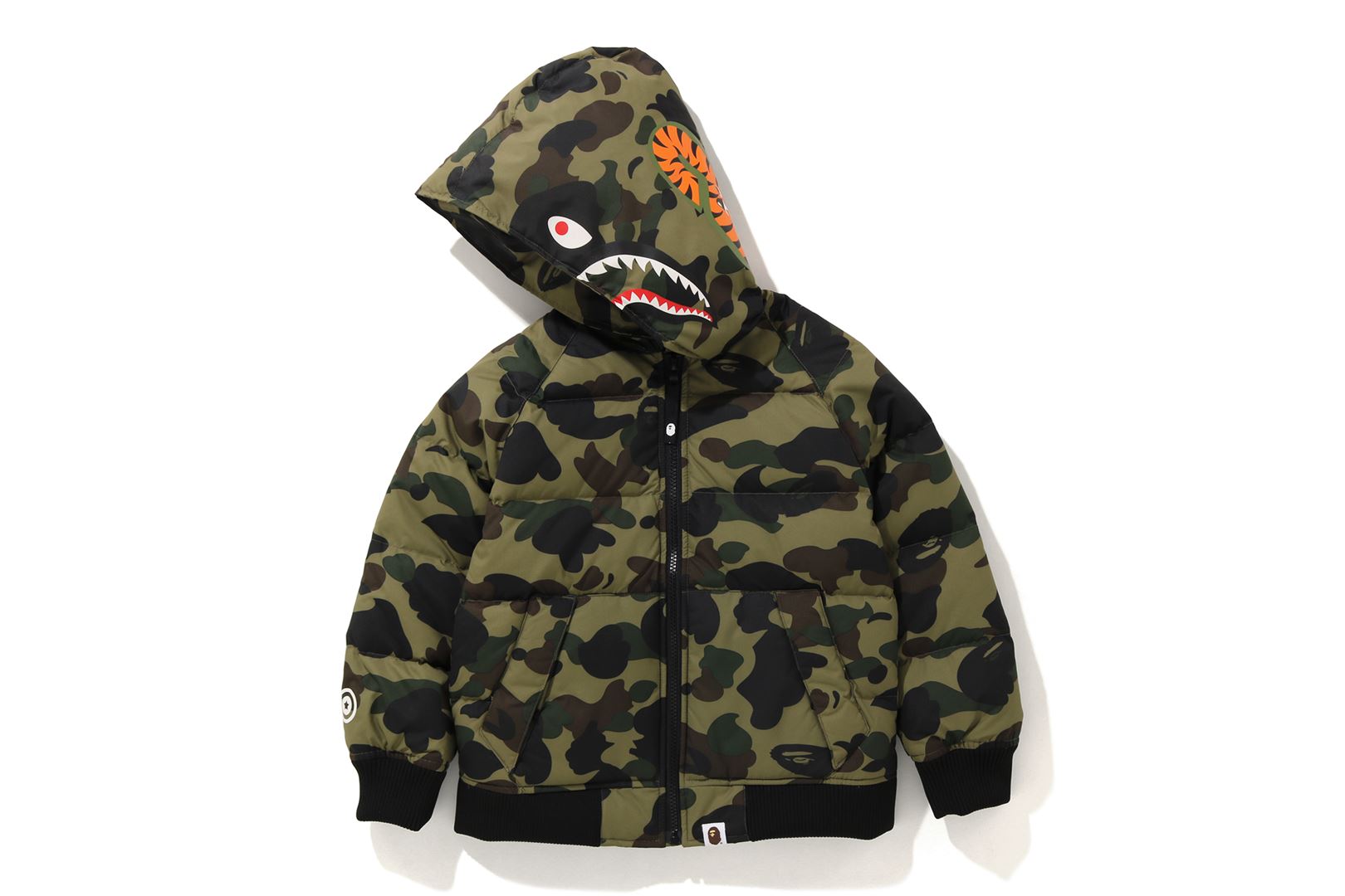 1ST CAMO SHARK HOODIE DOWN JACKET