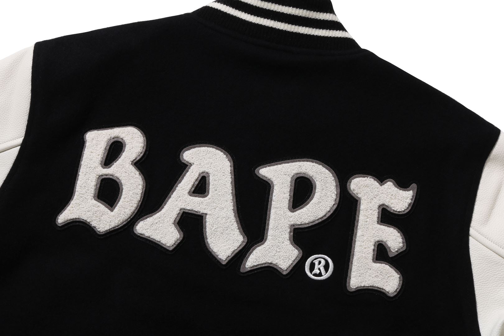 A BATHING APE RELAXED FIT VARSITY JACKET