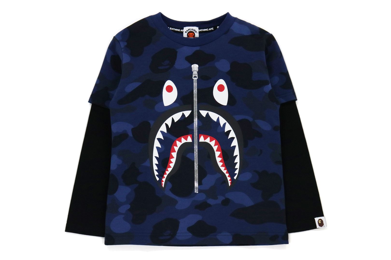 COLOR CAMO SHARK LAYERED L/S TEE