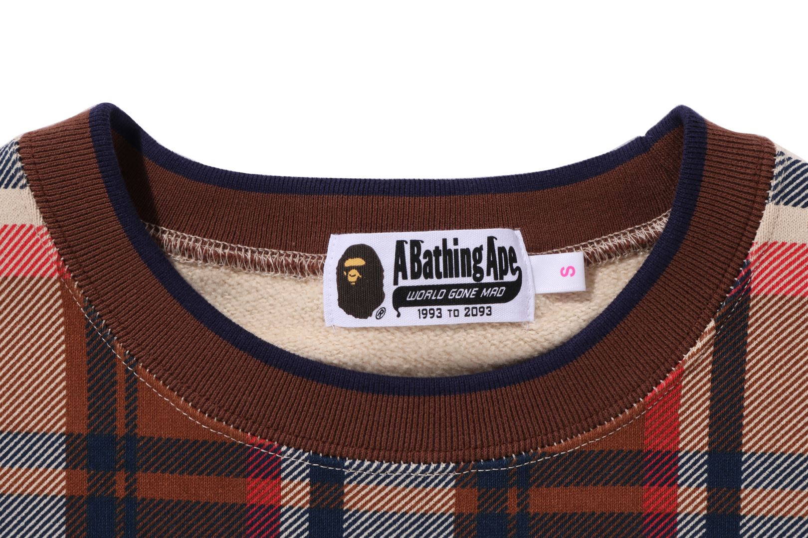 BAPE CHECK WIDE FIT CREWNECK