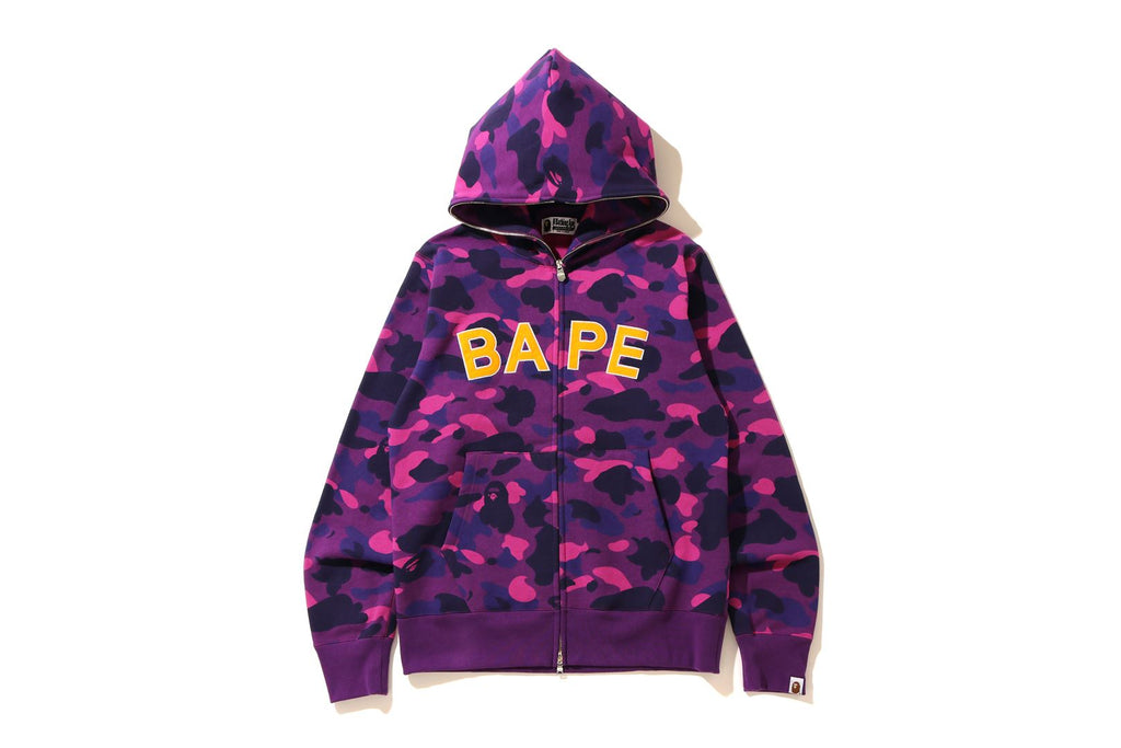 purple bape zip up hoodie