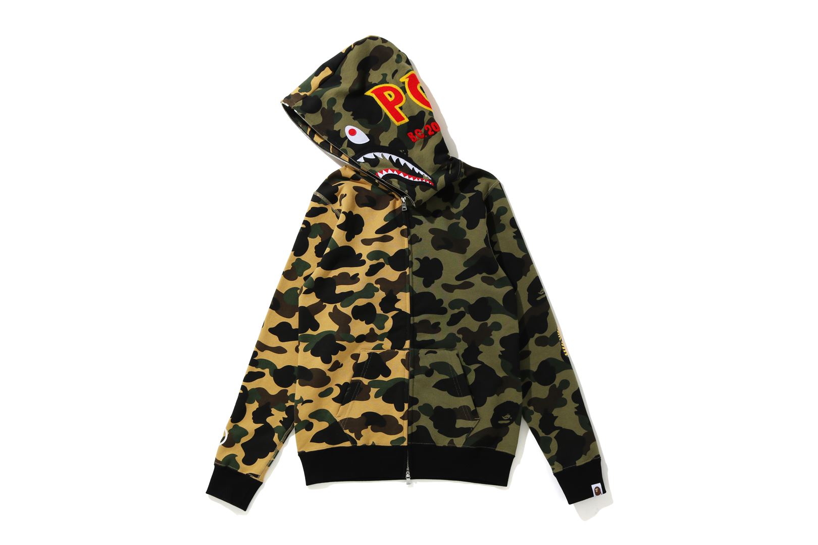 1ST CAMO HALF SHARK FULL ZIP HOODIE