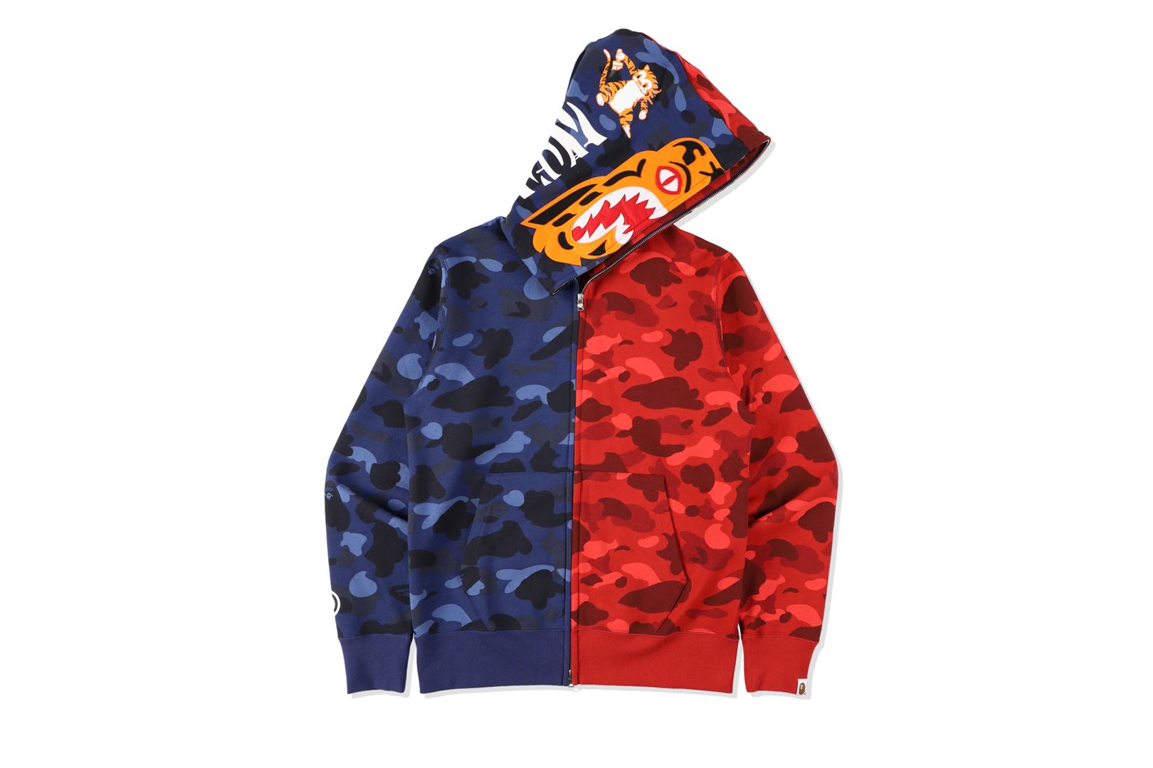 COLOR CAMO TIGER SHARK HALF FULL ZIP HOODIE