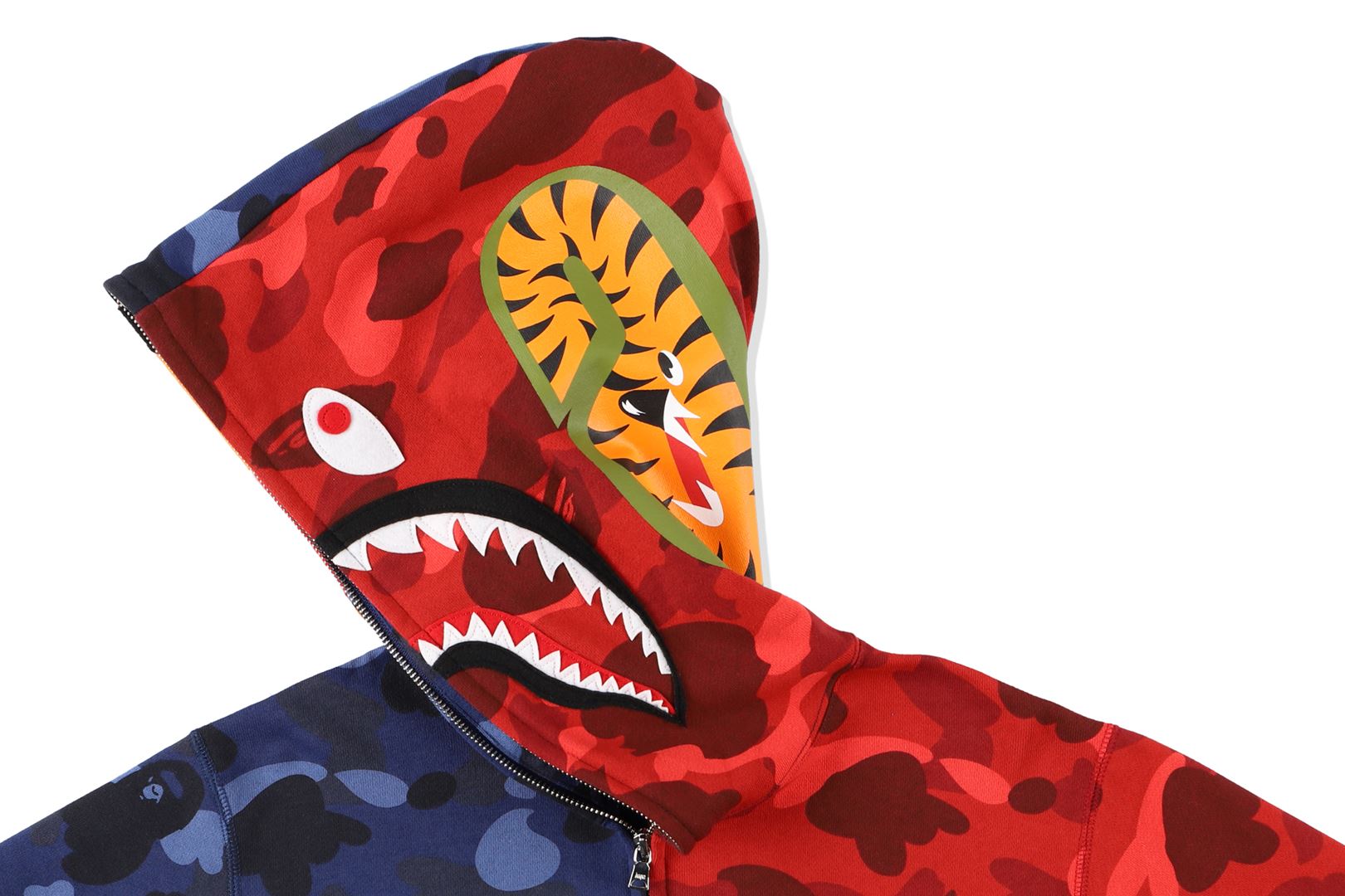 COLOR CAMO TIGER SHARK HALF FULL ZIP HOODIE