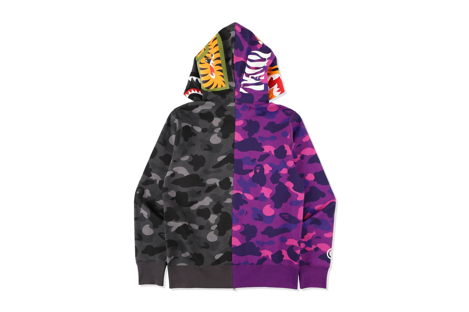 COLOR CAMO TIGER SHARK HALF FULL ZIP HOODIE