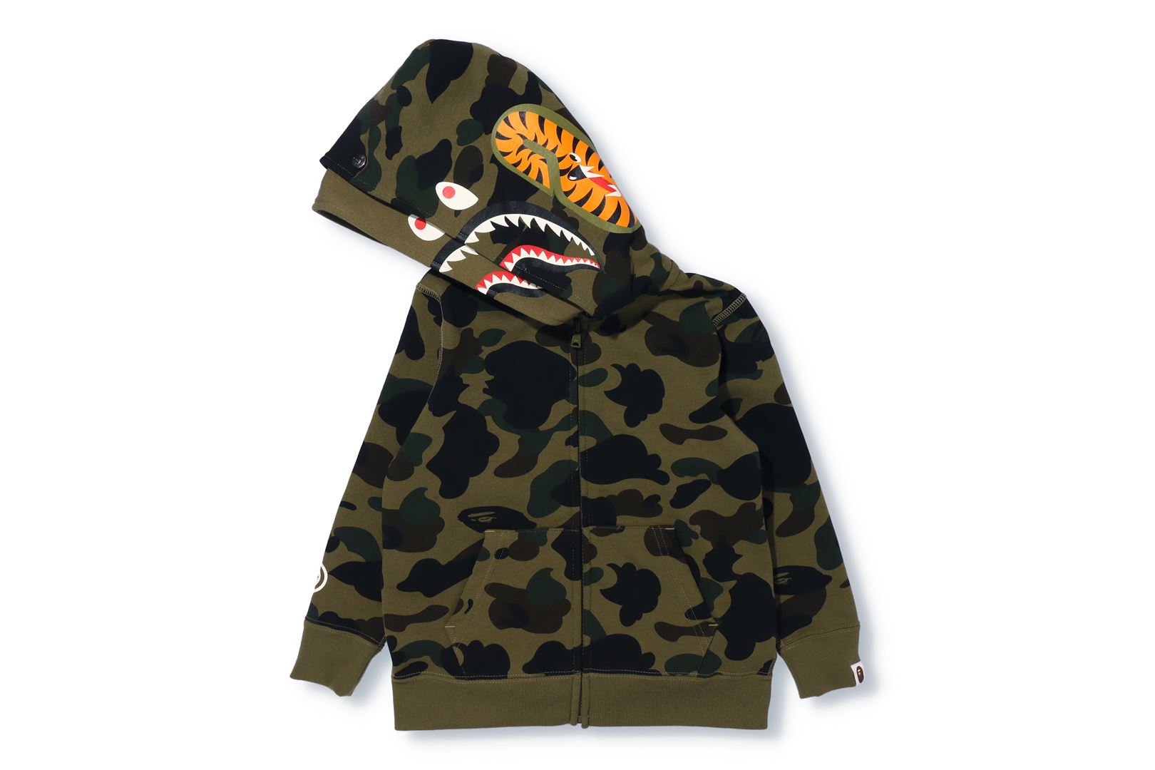 1ST CAMO SHARK ZIP DOUBLE HOODIE