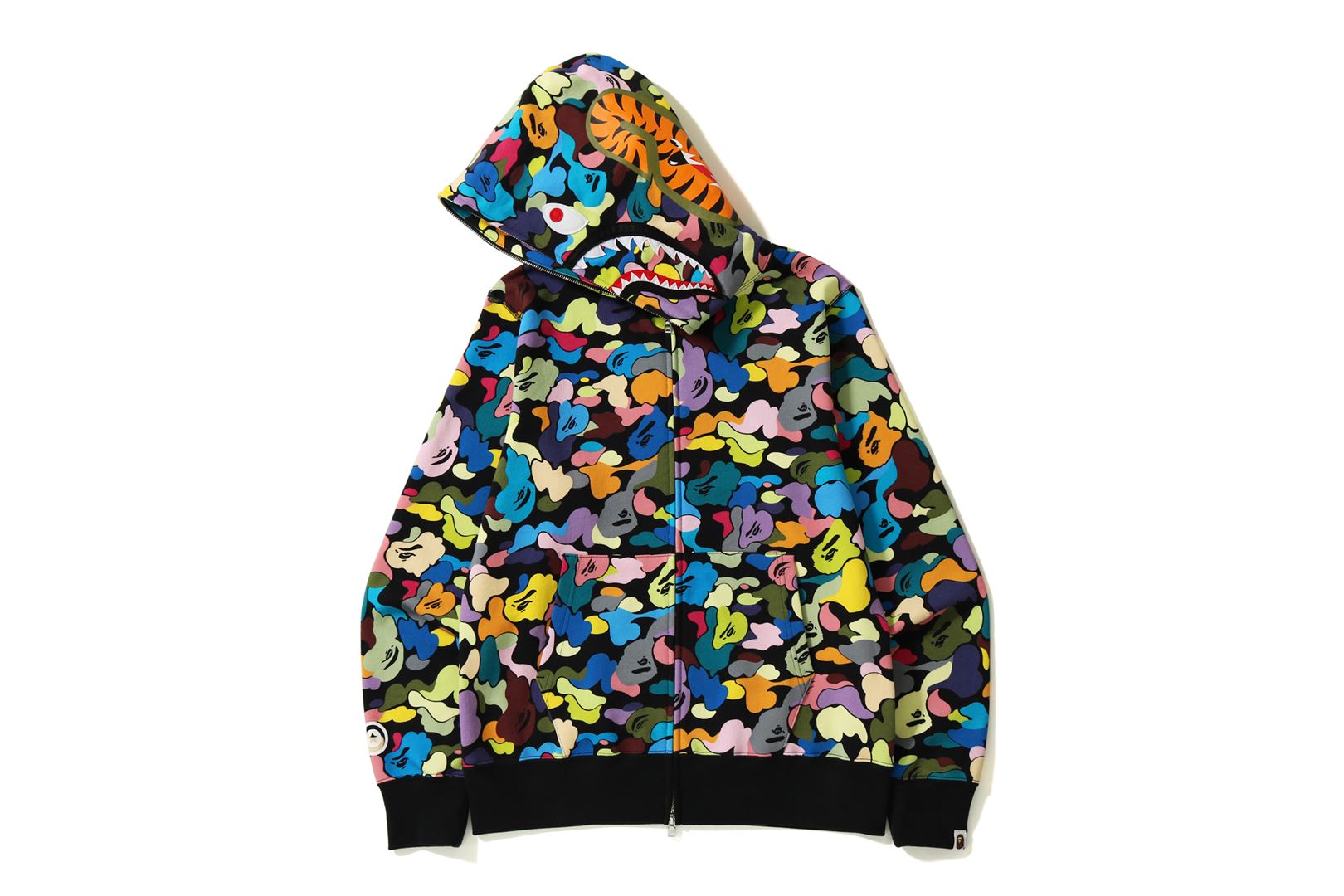 MULTI CAMO SHARK FULL ZIP HOODIE