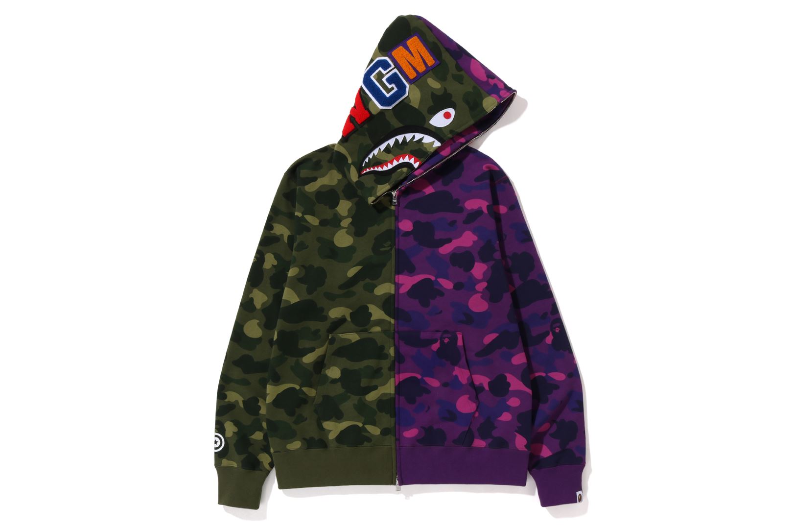 COLOR CAMO SHARK FULL ZIP HOODIE