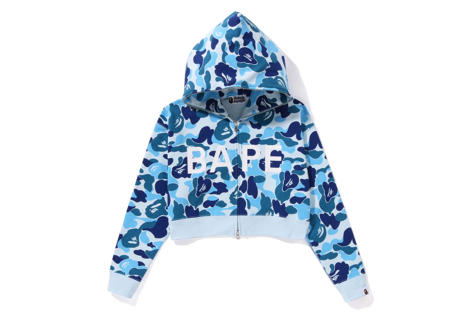 BIG ABC CAMO CROPPED FULL ZIP HOODIE