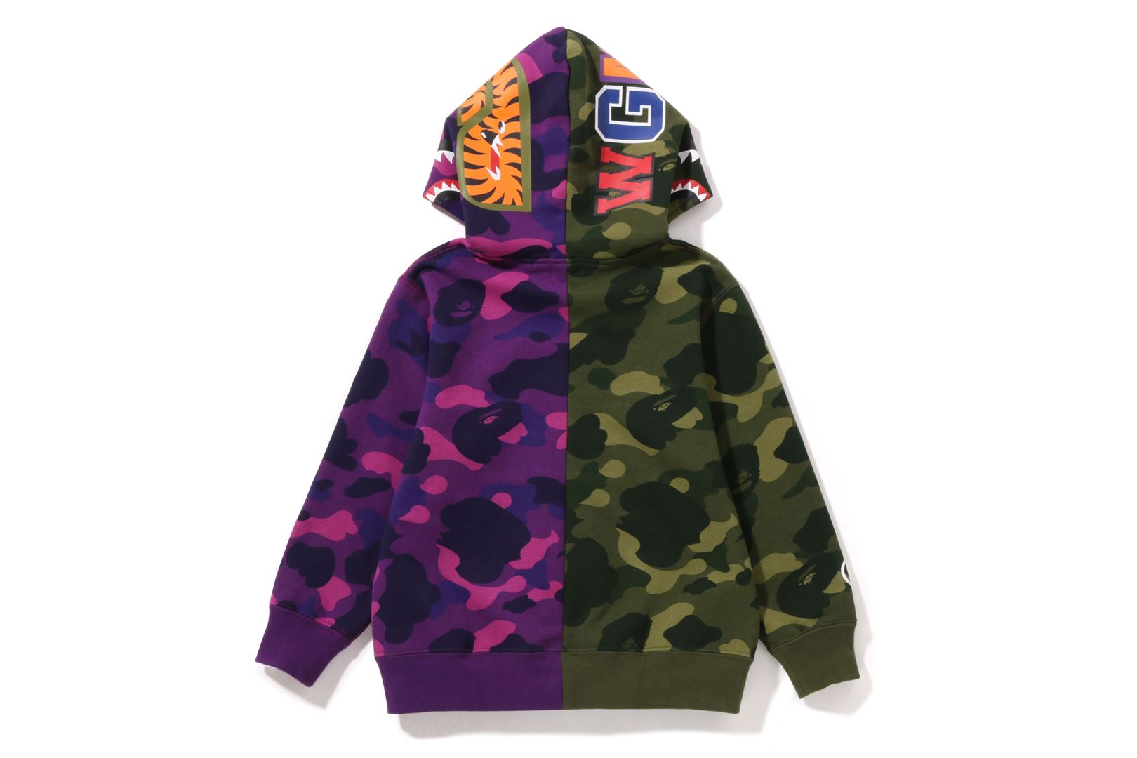 COLOR CAMO CRAZY SHARK ZIP HOODIE