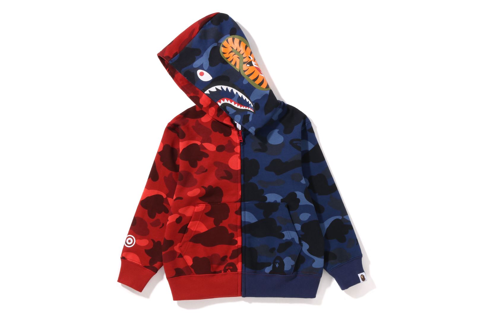 COLOR CAMO CRAZY SHARK ZIP HOODIE