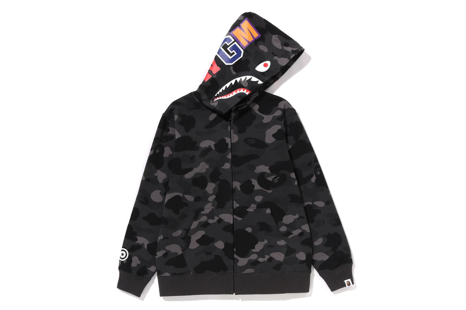 COLOR CAMO SHARK ZIP HOODIE