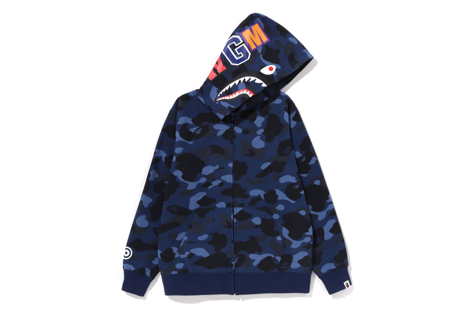 COLOR CAMO SHARK ZIP HOODIE