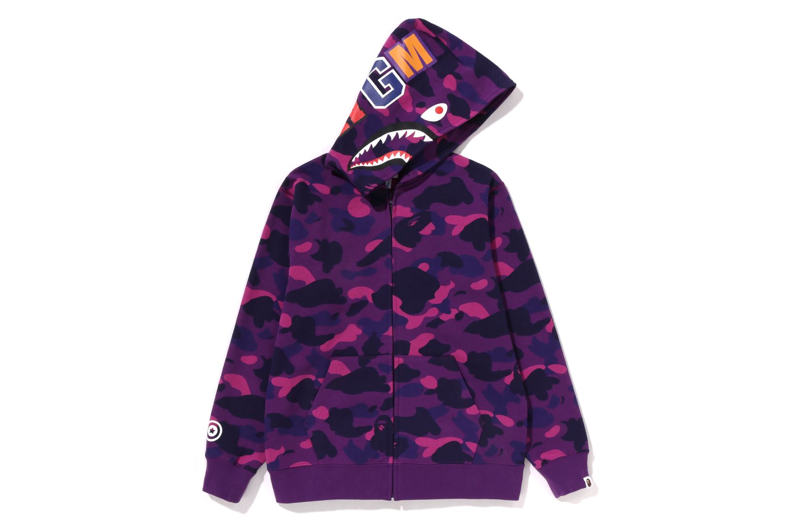 COLOR CAMO SHARK ZIP HOODIE