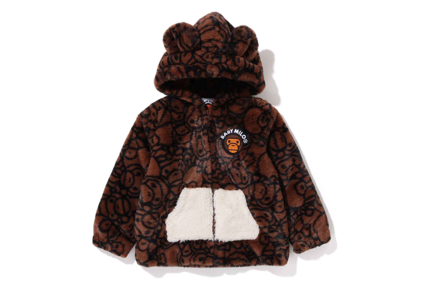 ALL BABY MILO FAUX FUR BEAR EAR HOODIE JACKET