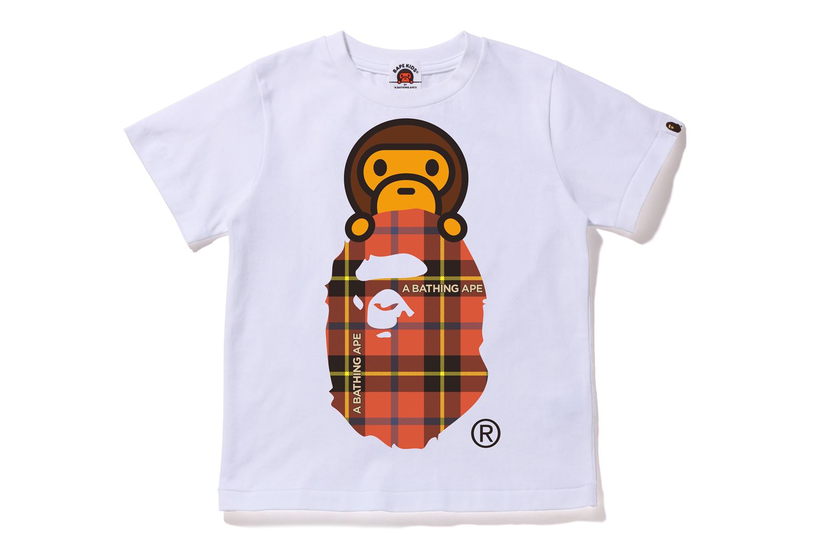 BAPE LOGO CHECK MILO ON APE HEAD TEE