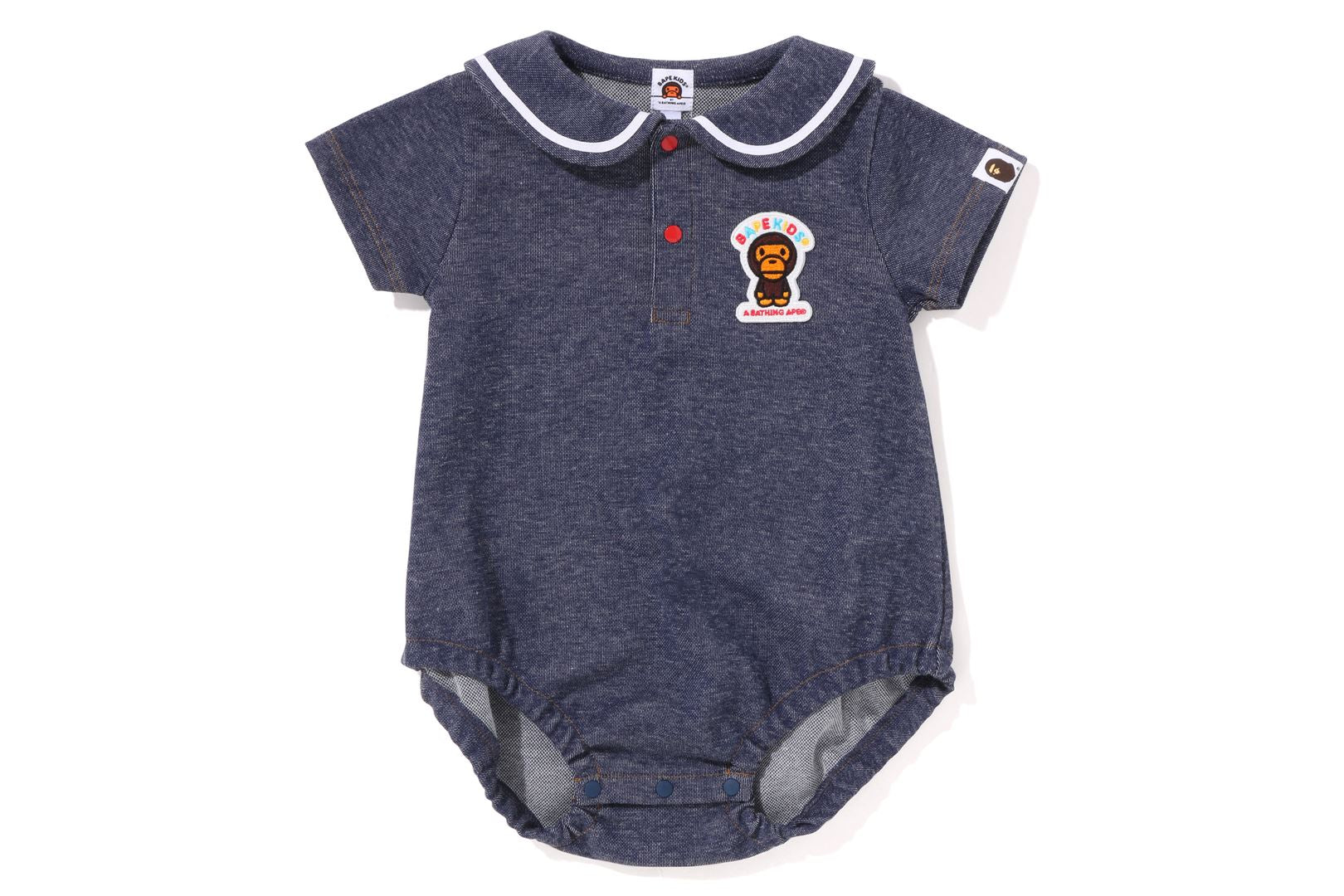 BABY MILO JERSEY DENIM SAILOR COLLAR BODYSUIT