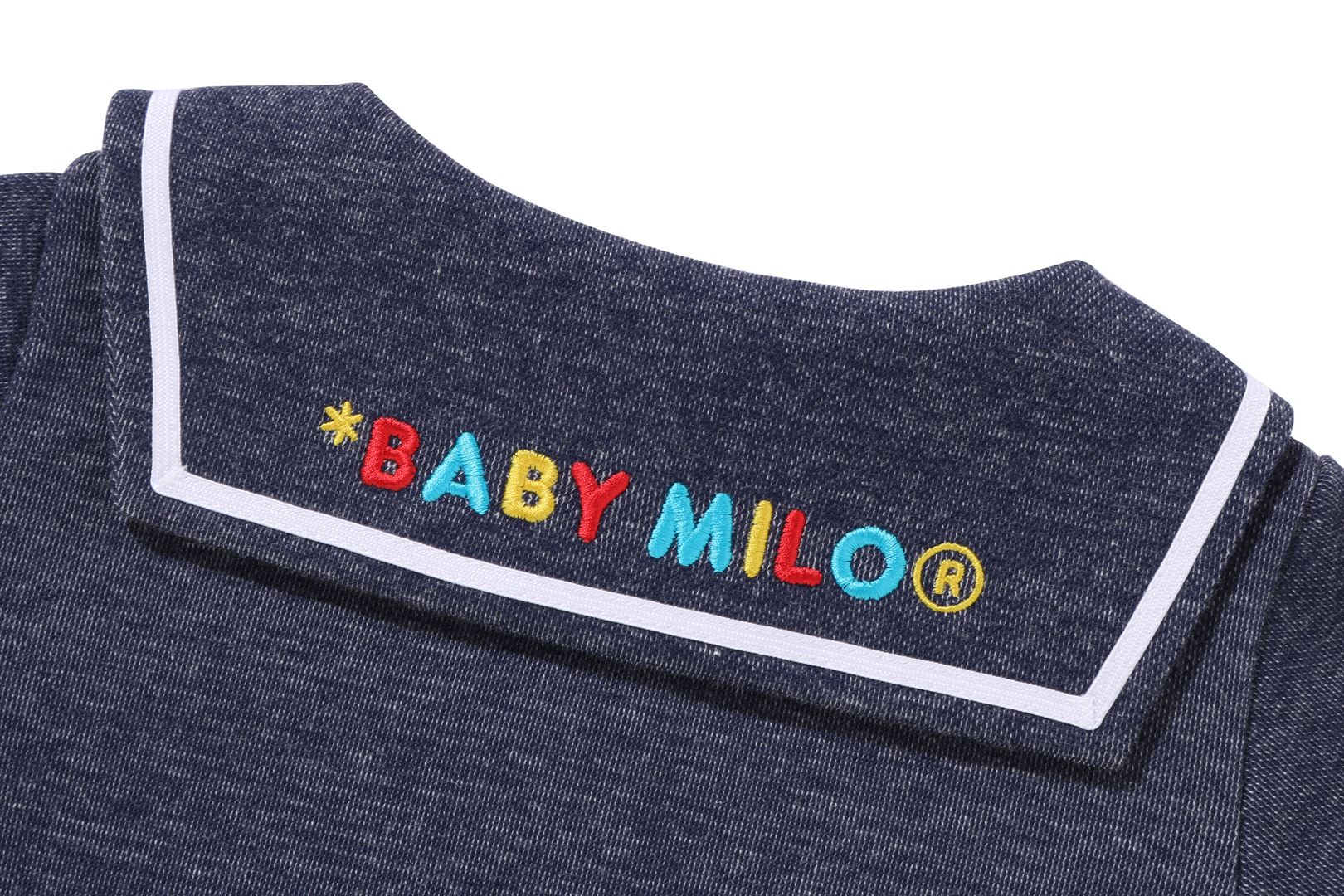 BABY MILO JERSEY DENIM SAILOR COLLAR BODYSUIT