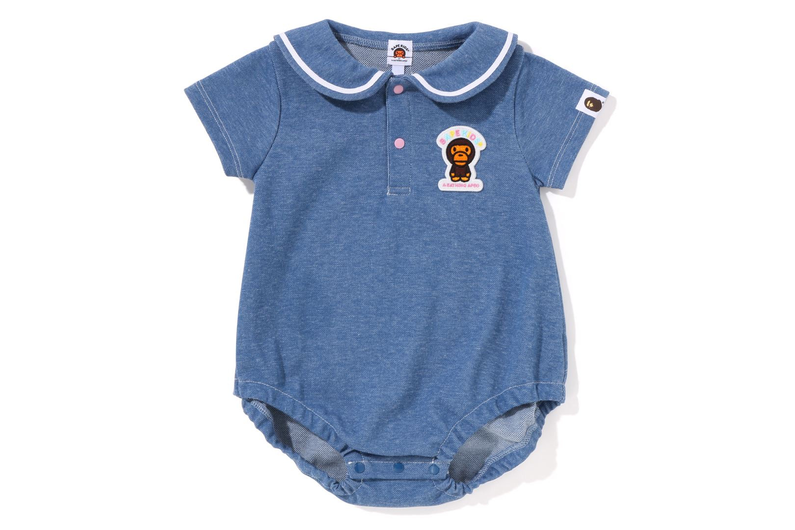 BABY MILO JERSEY DENIM SAILOR COLLAR BODYSUIT