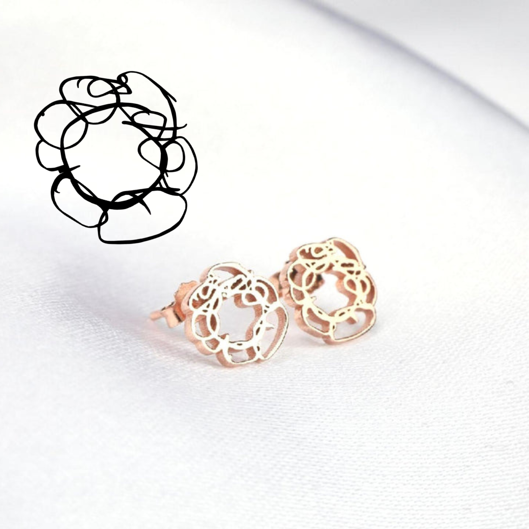 Tailored Earrings in Rose Gold