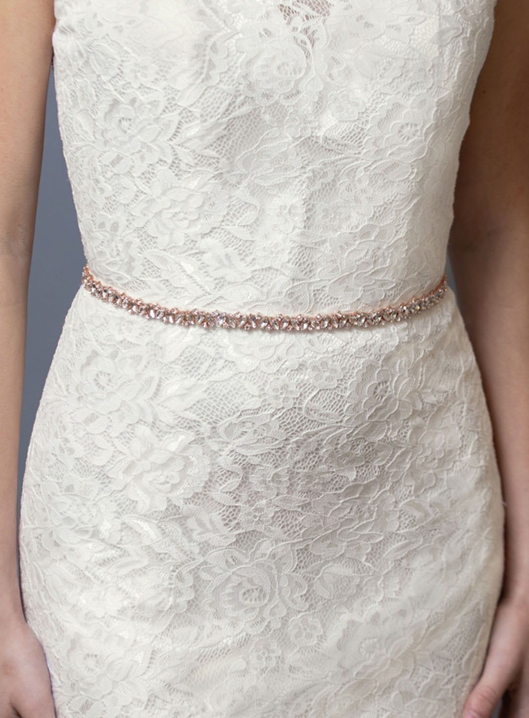 Slender Rose Gold Bridal Belt