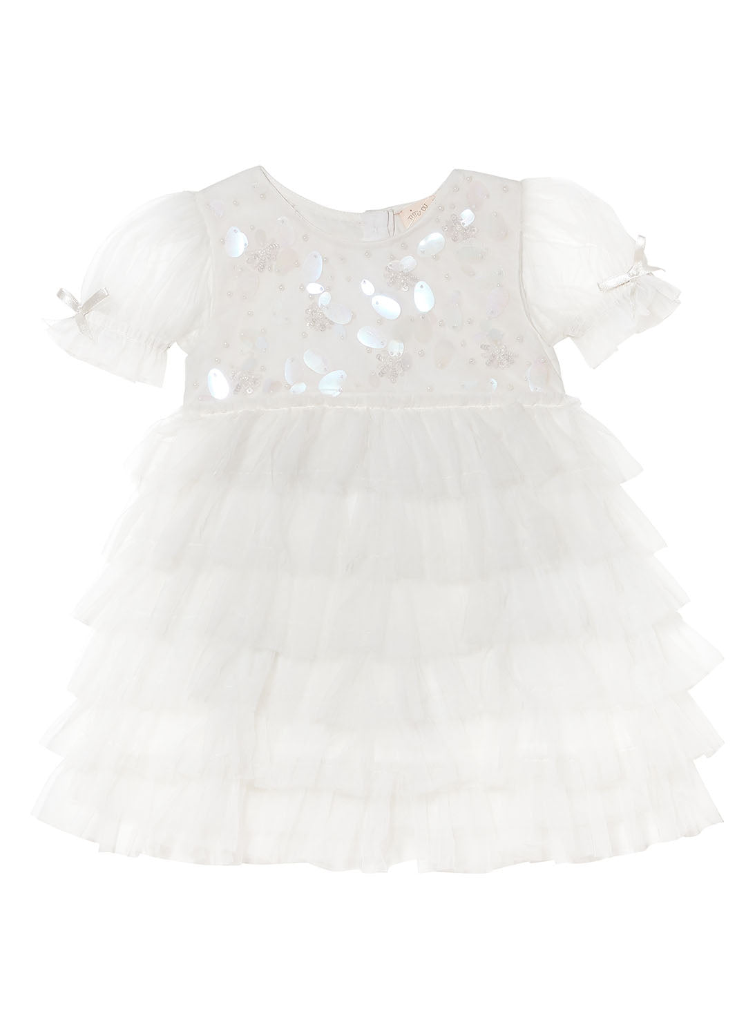 Bébé Lucky Charm Tulle Dress - Milk - size 0-3months