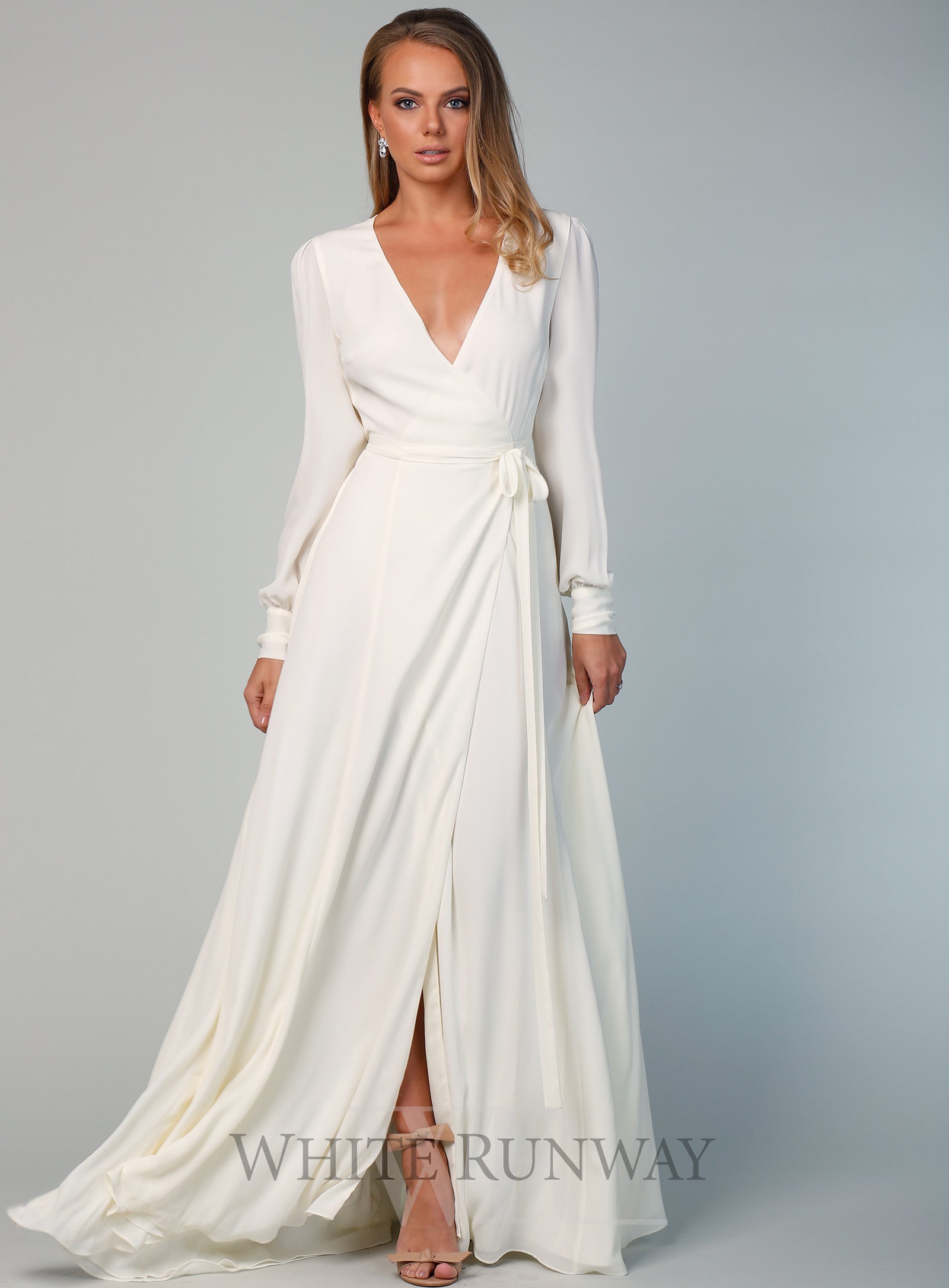 Bishop Sleeve Gown with Train