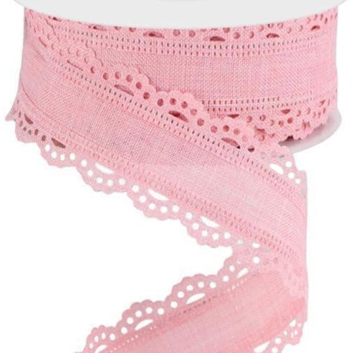 1.5 Scalloped Edge Ribbon: Rose Pink (10 Yards) [RGC1302EH] 