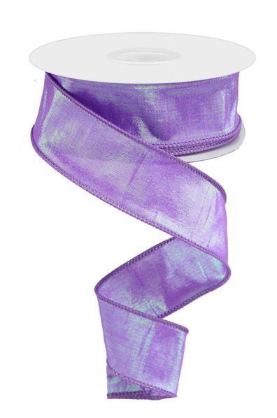 Wired Glitter Ribbon - 1.5 inch Lavender Iridescent Glitter Satin Ribbon -  Non Shedding Glitter Ribbon - 10 Yards