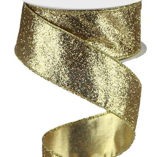 Wired Ribbon * 3-IN-1 Metallic Gold-Silver-Gold * 1.5 x 10 Yards Canvas *  RG014022H