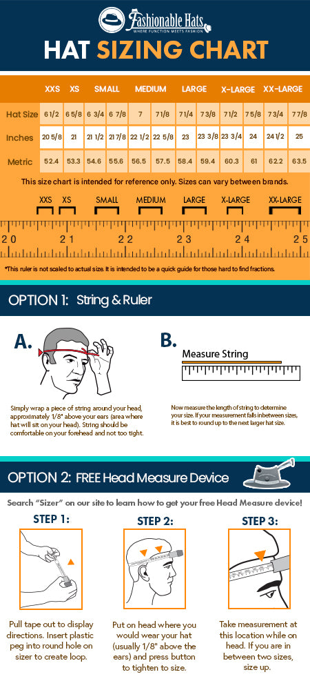 Hat Size Chart & How to Measure Hat Size