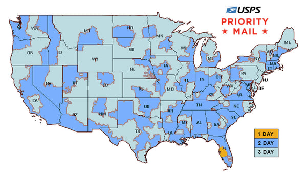 usps shipping map